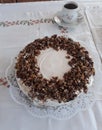 Flavory carrit cake with honey almonds and walnuts