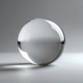 Pristine Glass Sphere on a Smooth Gray Surface Royalty Free Stock Photo