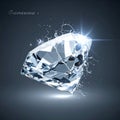 Flawless Diamond with a Brilliant Splash of Light Royalty Free Stock Photo