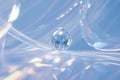 Flawless Diamond Floating on a Reflective Blue Surface Royalty Free Stock Photo