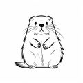 Flawless Line Work: A Simple Cartoon Beaver In Rtx Style