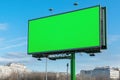 Flawless Picture of a Billboard with a Green Screen in the Middle of it Royalty Free Stock Photo