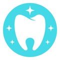 Flawless tooth logo icon, flat style.