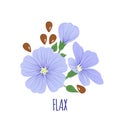 Flax icon in flat style isolated on white