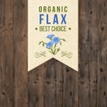 Flax label with type design