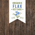 Flax label with type design