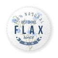 Flax round label with type design