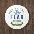 Flax round label with type design