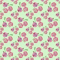 Flax. Seamless pattern texture of flowers. Floral background, photo collage