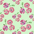 Flax. Seamless pattern texture of flowers. Floral background, photo collage