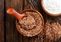 Flax seed and flour Royalty Free Stock Photo