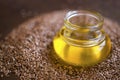 Flax seed oil Royalty Free Stock Photo