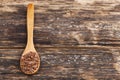 Flax seed and spoon wood