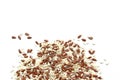 Flax seeds, sunflower seeds, sesame, chia and pumpkin seeds, isolated on white background Royalty Free Stock Photo