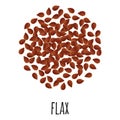 Flax for template farmer market design, label and packing. Natural energy protein organic super food