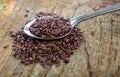 Flaxseeds in spoon