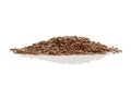 Flaxseeds on white background