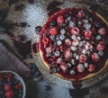 Flay lay of berries on cakes