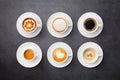 Coffee cup assortment Royalty Free Stock Photo