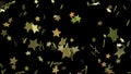 Flaying stars in gold color