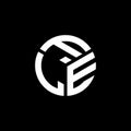 FLE letter logo design on black background. FLE creative initials letter logo concept. FLE letter design