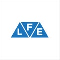 FLE triangle shape logo design on white background. FLE creative initials letter logo concept
