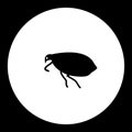 Flea insect simple black and green icon