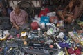 Couple seeling at flea market in Bangkok Royalty Free Stock Photo