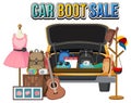 Flea market concept with car boot sale Royalty Free Stock Photo