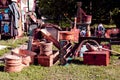 Flea market in Moscow, Russia. Royalty Free Stock Photo