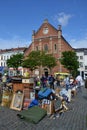 Flea market on Place du Jeu de Balle in Brussels, Belgium