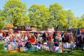 April 2017, Flea market secondhand Kingsday (Koningsdag) , Netherlands Royalty Free Stock Photo