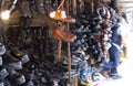 Flea market shoe shop Royalty Free Stock Photo