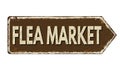 Flea market vintage rusty metal sign