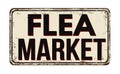 Flea market vintage rusty metal sign