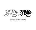 Flea, microscopic parasites, animal, microorganism, editable stroke, silhouette and linear design