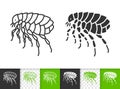 Flea simple parasite black line insect vector icon Royalty Free Stock Photo