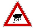 Flea warning sign Royalty Free Stock Photo