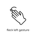 Fleck Left gesture icon. Trendy modern flat linear vector Fleck