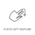 Fleck Left gesture linear icon. Modern outline Fleck Left gestur