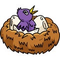 Fledgling Cartoon Colored Clipart Illustration