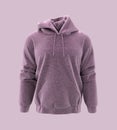 Fleece hooded sweatshirt mockup for print, isolated on pink background