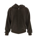 Fleece hooded sweatshirt mockup with zipper in front view