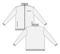 Fleece Jacket Tecnical fashion flat sketch vector template.
