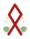 Fleece Scandinavia. Vector illustration of the runes Othila Othal . The symbol of the letter Futhark. Spiritual esoteric. Fleece