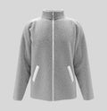 White fleece tracksuit top jacket with full zip design