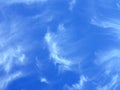 Feather clouds in blue sky Royalty Free Stock Photo