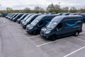 A fleet of Amazon Prime delivery vans