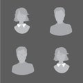 Fleet guy, man, woman, avatar, profile photo, gray silhouette is Royalty Free Stock Photo