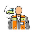 fleet maintenance manager repair worker color icon vector illustration